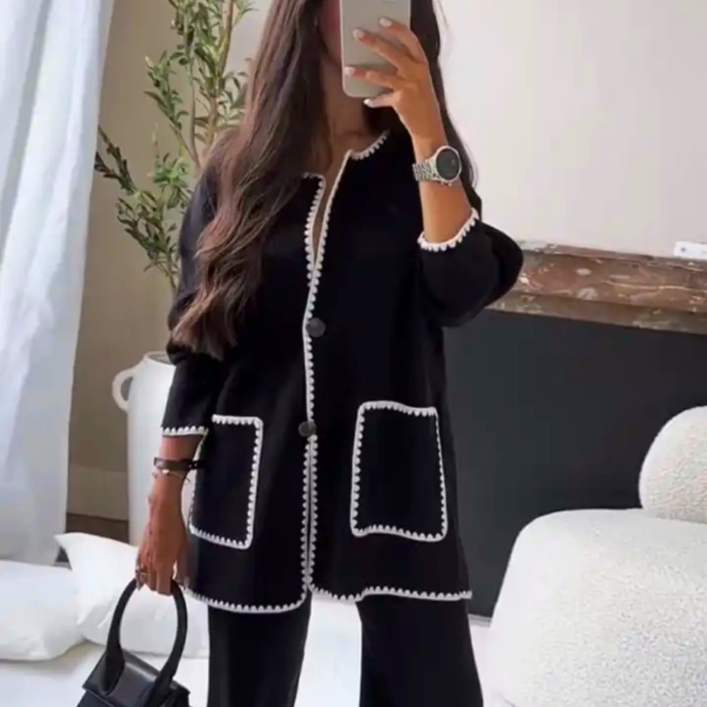 Fashion Single Breasted Cardigan Coats Autumn Winter Female Warm Street Jacket